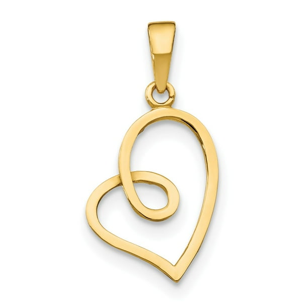 Children's Heart Pendant 14K Yellow Gold Love Charm Children's Heart Pendant 14K Yellow Gold Love Charm